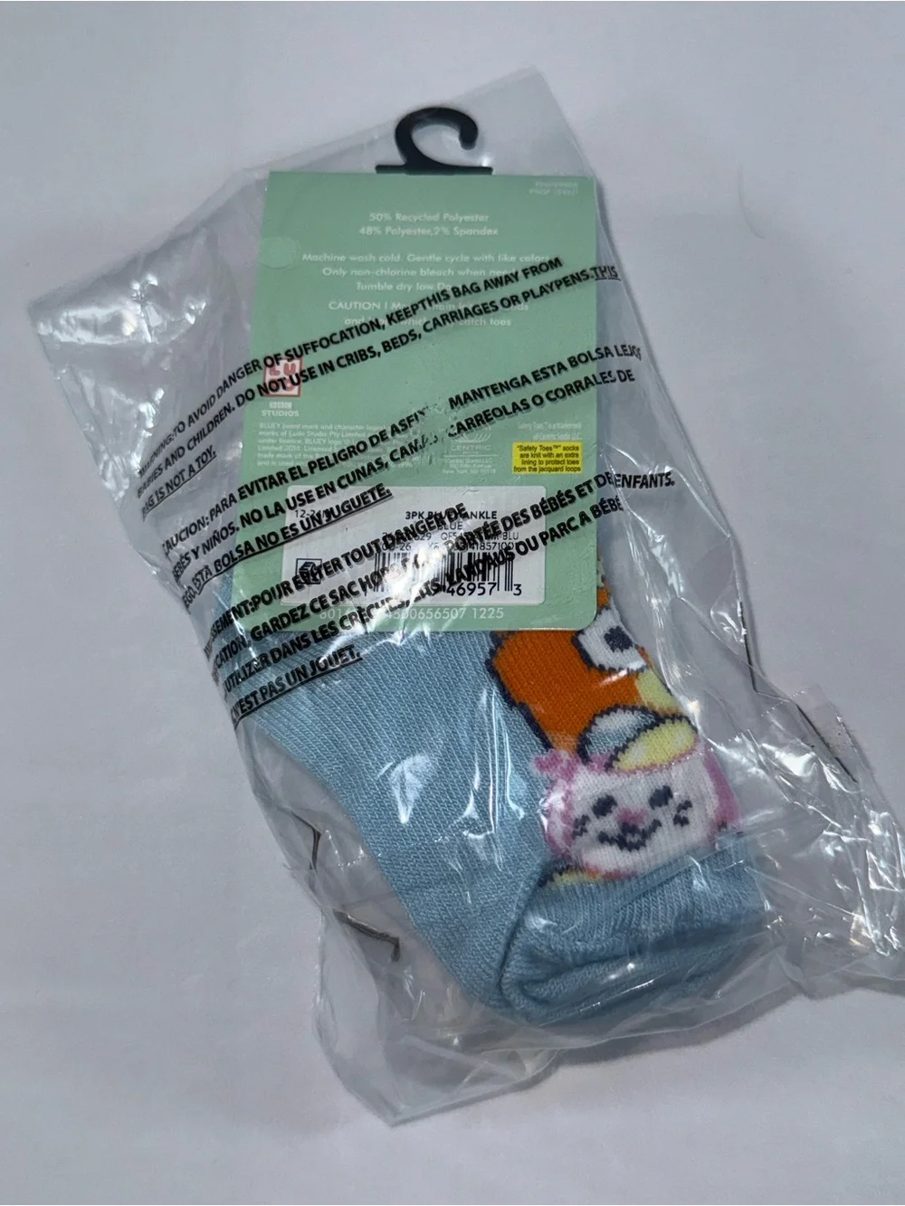 NWT-Bluey 12/24M Unisex Toddler 3-Pair Character Ankle Socks